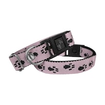 Köpek Tasması Patili Dokuma 2 Cm - Min: 30 Cm - Max: 50 Cm Açık Pembe - Elm-299984 Çok Renkli