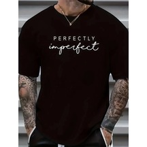 Erkekler İçin Ön Arka Baskılı Perfectly Günlük Kısa Kol Tişört - Siyah SIYAH