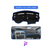 Peugeot 307 2001-2008 Araca Özel Torpido Örtüsü Ön Göğüs Kılıfı Tam Koruma Oto Aksesuar T95 Mavi