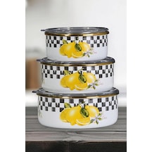 Lemon Emaye Üçlü Saklama Seti 12v