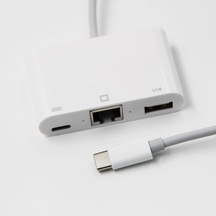 Store Type-c 3in1 Ethernet Rj45 Ve Usb Kamera Adaptörü Type-c To Ethernet Kamera Çevirici Adaptör Okuyucu Otg Pd Usb