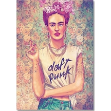 Cakasepetim Frida Kahlo Çiçek Zeminli Çizim Ahşap Mdf Tablo
