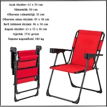 Uyguna-yakala Kırmızı-bardaklıklı Katlanır Kamp Sandalyesi-tab.325 Çok Renkli