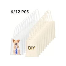 Willowhaven 12 Adet Bej Sublimasyon Çanta 12.2x14.2 İnç Dıy Dekorasyon Alışveriş Çantası