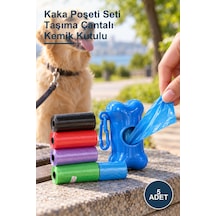 5 Adet Kaka Poşeti Seti Taşıma Çantalı Kemik Kutulu