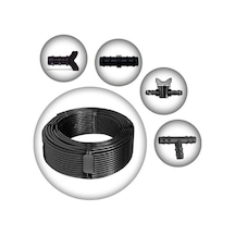 16mm Damlama Borusu 20cm Delikli 400 M 2 Litre Damlama Borusu Ve Malzemeleri Hazır Paket