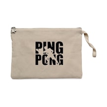 Ping Pong Actor Krem Clutch Astarlı Cüzdan / El Çantası Krem