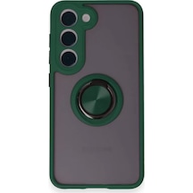 Newface Samsung Galaxy S24 Fe Kılıf Montreal Yüzüklü Silikon Kapak - Yeşil
