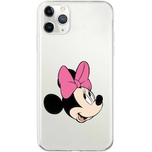 Apple Uyumlu iPhone 11 Pro Kapak Minnie Mouse Tasarımlı Şeffaf Silikon Kılıf Şeffaf