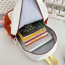 Sevimli Büyük Kapasiteli Trend Şeffaf Okul Çantası Lila - Yeşil