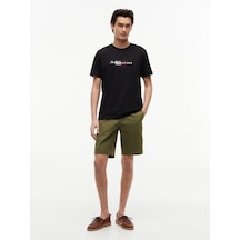 Tommy Hilfiger Scrıpt Flag Regular Tee Erkek Siyah T-shirt - Mw0mw43226