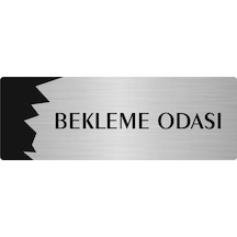 Metal Departman Kapı İsimliği, Yönlendirme Levhası Bekleme Odası 7x20 Cm Gümüş Renk