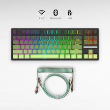 K88 Mekanik Oyun Klavyesi- 3 Modlu Hot Swap Rgb 4000 Mah Batarya + Coiled Klavye Kablosu
