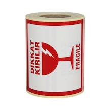 Ekstrafix Dikkat Kırılır Etiketi Sarım Rulo 10 X 10 Cm 250 Adet -