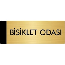 Metal Yönlendirme Levhası, Departman Kapı Isimliği Bisiklet Odası 5x20 Cm Altın Renk
