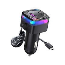 Yaylı Type-c Kablo İle Usb + Type-c Pd 30w Telefon Hızlı Şarj Adaptörü Araç Şarj Cihazı