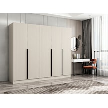 Kale Plus 5 Mebran Kapaklı 2 Çekmeceli Dolap Kumtaşı Mebran 190cm Bej