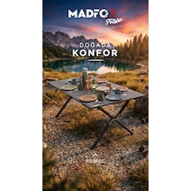 Madfox Foldex Katlanabilir Alüminyum Kamp Masası 6 Kişilik Siyah