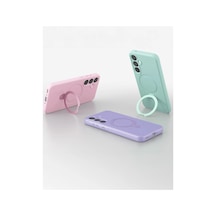 Samsung Galaxy A15 4g Regal Magsafe Standlı Kapak - Titan Gri 0.2M-Çok Renkli