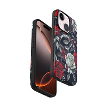Durukar Apple, Uyumlu iPhone 15 Plus Flower Series Magsafe Kapak - Siyah