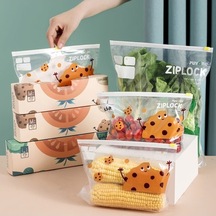 Rogfer Orta 20 Adet / Kutu Ev Gıda Sızdırmazlık Saklama Çantası Buzdolabı Fermuar Taze Cep Çok Renkli