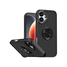 Newface Apple İphone 17 Montreal Yüzüklü Silikon Kapak - Siyah