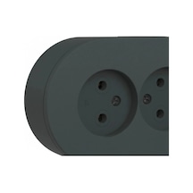 Çift Girişli Antrasit Sıva Üstü Topraklı Priz Şık Modern Duvar Elektrik Aksesuarı