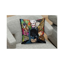 Badman And Bads Desenli Kare Yastık Kılıfı Çok Renkli