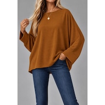 Oversize Yarasa Kol Bluz kahve