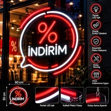 Neon Led Tabela 60x30 Cm Işıklı Pleksi Tabelası Vitrin Dekorasyon