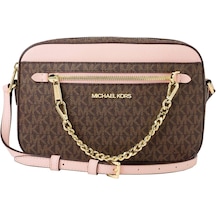 Michael Kors Jet Set Kadın Logolu Çapraz Omuz Çantası 35s1gttc9b Kahverengi - Pembe