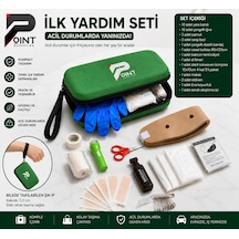 Araç İlk Yardım Seti Trafik Kanununa Uygun Tam Donanımlı İlk Yardım Çantası Yeşil Acil Durum Seti