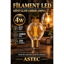 Astec E27 Mini 4 Watt Glop Amber Ampul Dekoratif Amber Işık Filament Led