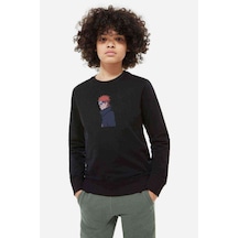 Tshirthane Anime Naruto Pain Baskılı Unisex Çocuk Siyah Sweatshirt