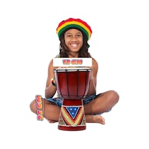 Djembe Davul Darbuka Renkli Afrika El Yapımı 25cm Çocuk Bongo Kongo No.2
