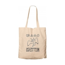 Led Zeppelin Zoso Krem Kanvas Bez Çanta Krem