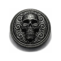 Şans Tokenı Kurukafa Tasarımlı Gotik Şans Parası, Şans Tılsımı, Koleksiyonluk Token, Cepte Taşınabilir M Çok Renkli