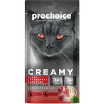Prochoice Creamy Ton Balıklı Ve Kızılcıklı Kedi Çimi İçerikli Sıvı Kısırlaştırılmış Kedi Ödülü 4 X 15 Gr