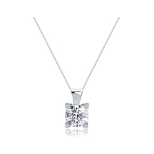 Diamond Line - Gülaylar - Beyaz Altın 8 Ayar Tek Taş Kolye Standart