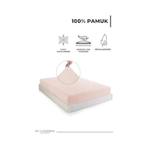 Lastikli & Hipoalerjenik Çarşaf%100 Pamuk Penye Kumaş Çift Kişilik 200x200 Somon, Luxcarsaf Abanoz