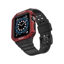 Watch 42mm Kr401 Silikon Kordon - Siyah-kırmızı İtdark9314