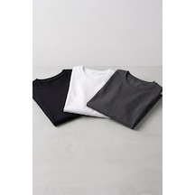 Kiagu Kız Erkek Çocuk Basic Tişört 3'lü Set Pamuklu Kısa Kollu Çocuk Tişört 2-13 Yaş T-shirt 3'lü Set9