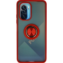 K40 Kılıf Montreal Yüzüklü Silikon Kapak - Kırmızı