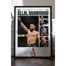 Belal Muhammad Ufc Siyah Ahşap Çerçeveli Poster, Dekoratif Dövüş Duvar Tablosu