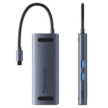 Vention Kablosuz Şarjlı 6'sı 1 Arada Alüminyum Alaşımlı Type-c Hub Çoklayıcı - 4k Hdmı 2xusb 3,0 Usb 3,2 Gen 1 Type-c Pd Gri 0,11m