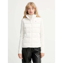 Tommy Hilfiger Tjw Dar Kesim Fermuarlı Baskılı Kuş Tüyü Kadın Beyaz Yelek Dw0dw21622ybl Beyaz