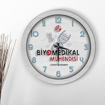 Kişiye Özel Mesleki Biyomedikal Mühendisi Ahşap Duvar Saati Çok Renkli