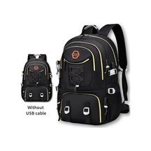 Topshop1 Siyah Siyah Oxford Sirt Cantasi Ayarlanabilir Askilar Coklu Cepler Genis Kapasiteli Usb Sarj Portlu Siyah