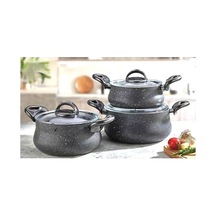 3 Lü Güveç Set Granit Çok Renkli