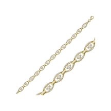 Gümüş Gold Oval Su Yolu Bayan Bileklik Sl4582 Gümüş
